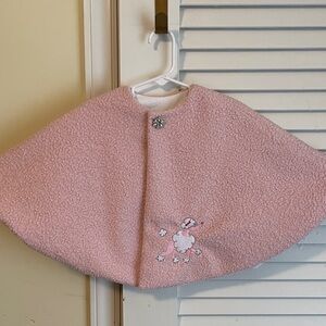 Charming Pink Kids Cape with Embroidered Detail